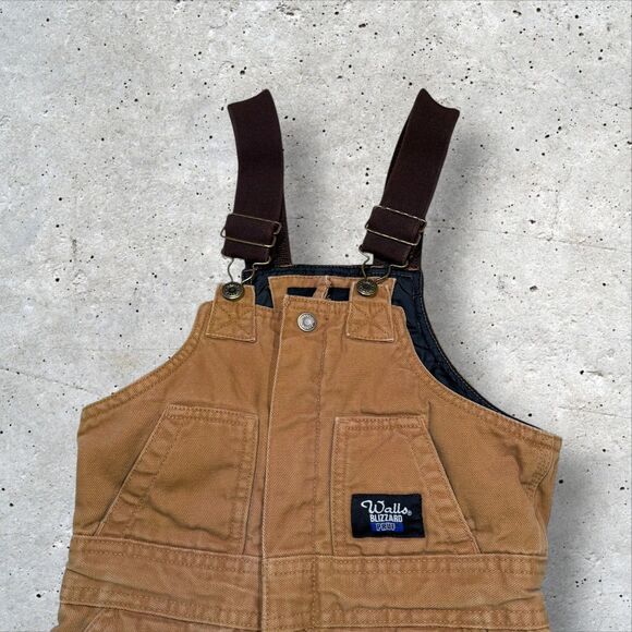 Walls Blizzard Pruf Youth Medium 8/10 Brown Insulated Bib Overalls Snow Pants - Picture 4 of 11